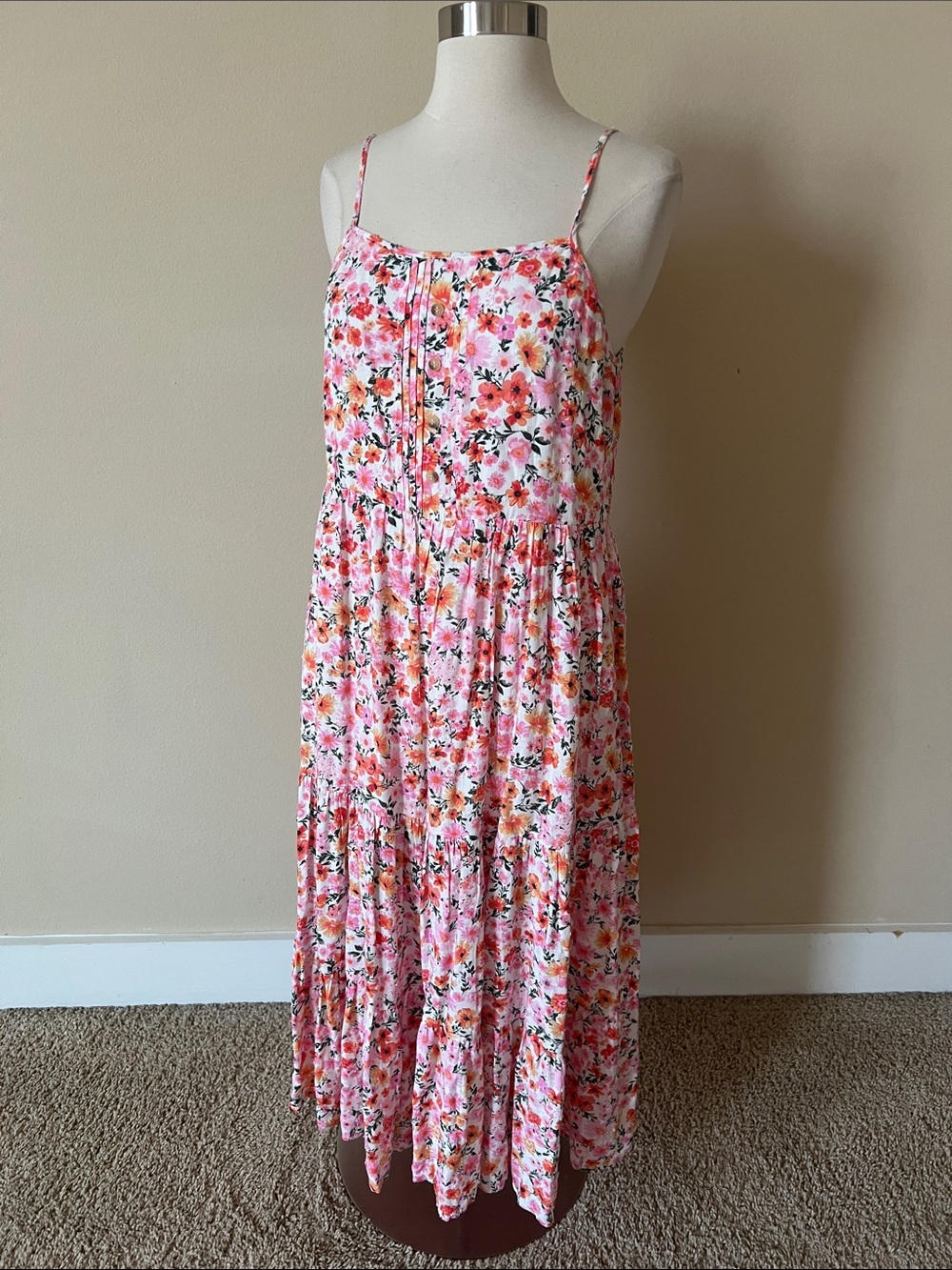 Aura Floral Spaghetti Strap Maxi Dress - Pink Floral